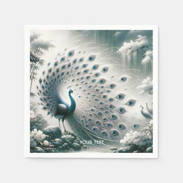 Servilleta De Papel Fantasy Cute Peacock Rain Tree (Anverso)