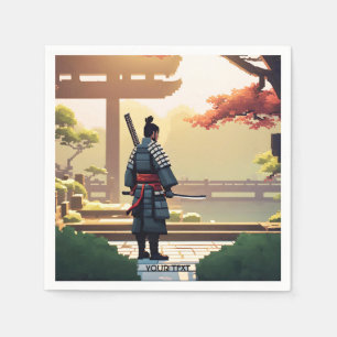 Servilleta De Papel Fantasy Cute Pixel Art Samurai