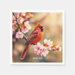 Servilleta De Papel Fantasy Cute Red Bird Cherry