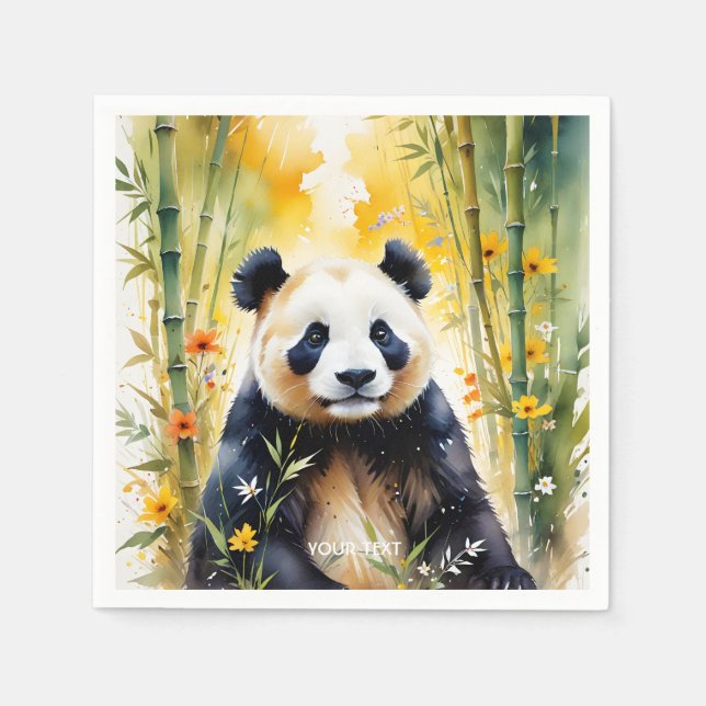 Servilleta De Papel Fantasy Cute Sad Panda Forest (Anverso)