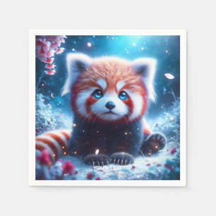 Servilleta De Papel Fantasy Cute Sakura Panda Red