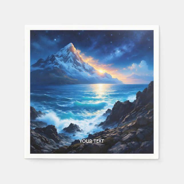 Servilleta De Papel Fantasy Cute Sea Rocks Sunset (Anverso)