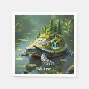 Servilleta De Papel Fantasy Cute Serene Turtle Forest