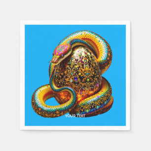 Servilleta De Papel Fantasy Cute Snake Huevo vibrante