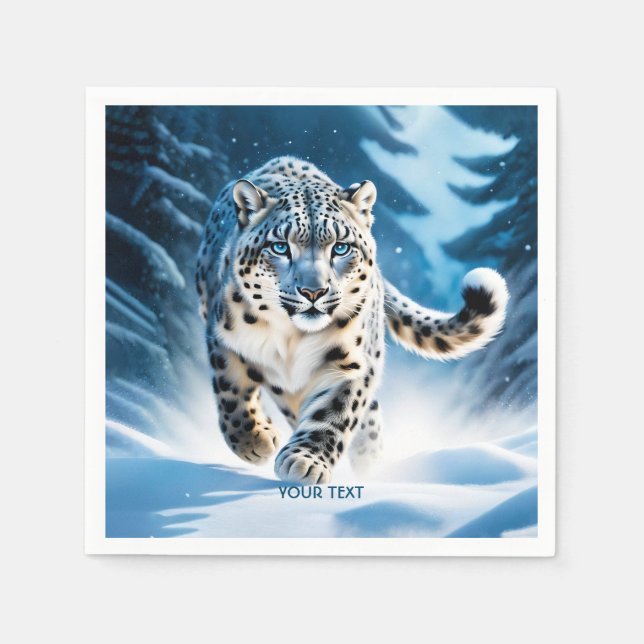 Servilleta De Papel Fantasy Cute Snow Leopardo (Anverso)