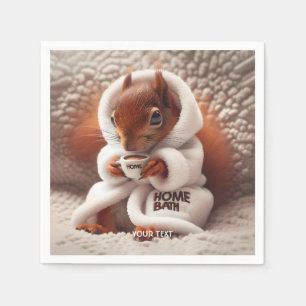 Servilleta De Papel Fantasy Cute Squirrel Café Cup