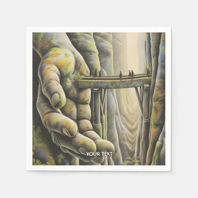 Servilleta De Papel Fantasy Cute Stone Hand Bridge (Anverso)