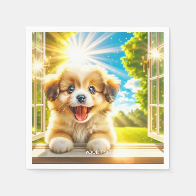 Servilleta De Papel Fantasy Cute Sun Baby Dog (Anverso)