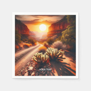 Servilleta De Papel Fantasy Cute Sun Desert Sunset