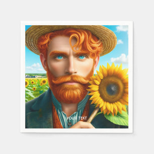 Servilleta De Papel Fantasy Cute Sunflower Van Gogh
