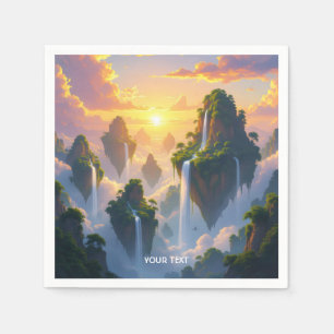 Servilleta De Papel Fantasy Cute Sunset Islands Waterfalls