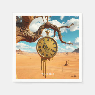 Servilleta De Papel Fantasy Cute Tree Desert Clock