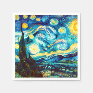 Servilleta De Papel Fantasy Cute Van Gogh Inspirado