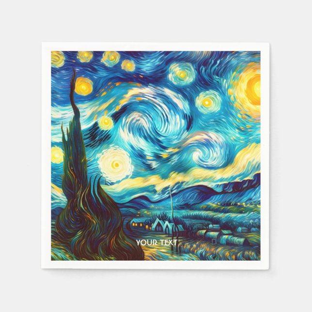 Servilleta De Papel Fantasy Cute Van Gogh Inspirado (Anverso)