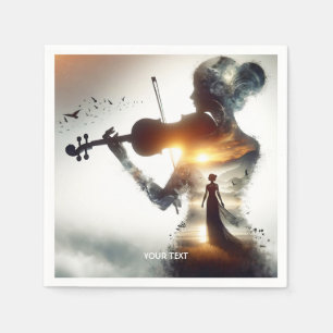 Servilleta De Papel Fantasy Cute Violin Chica Sun