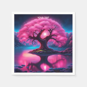Servilleta De Papel Fantasy Cute Vivid Blossom Pink Moon