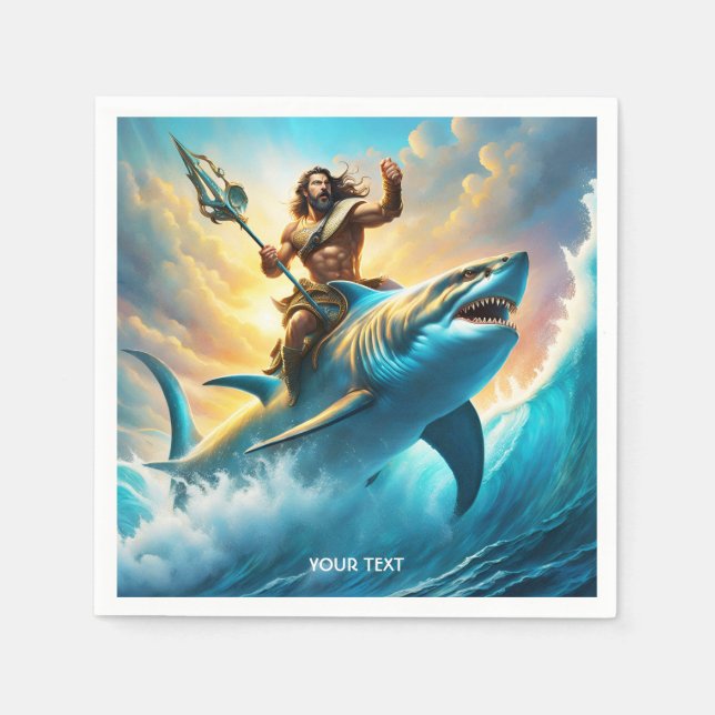 Servilleta De Papel Fantasy Cute Vivid Greek God Shark (Anverso)