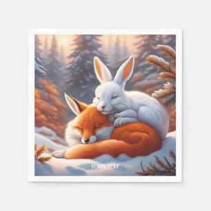 Servilleta De Papel Fantasy Cute Vivid Sleeping Fox Hare
