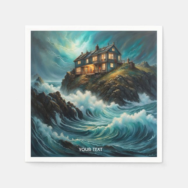 Servilleta De Papel Fantasy Cute Vivid Storm Old House (Anverso)