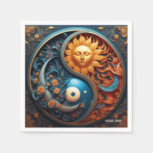 Servilleta De Papel Fantasy Cute Vivid Yin-Yang Day Night