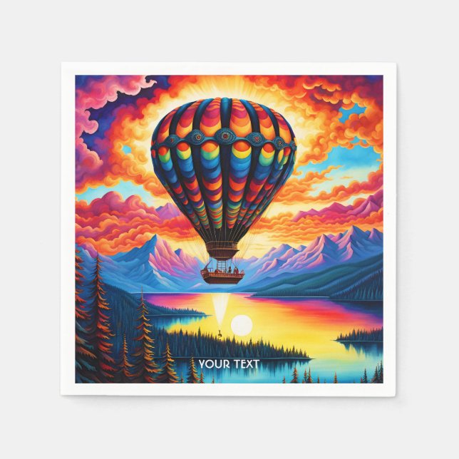 Servilleta De Papel Fantasy Cute Vivit Hot Air Balloon (Anverso)