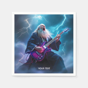 Servilleta De Papel Fantasy Cute Wizard Jugando guitarra