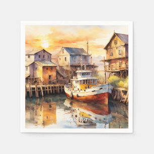 Servilleta De Papel Fantasy Cute Wooshing Trawler