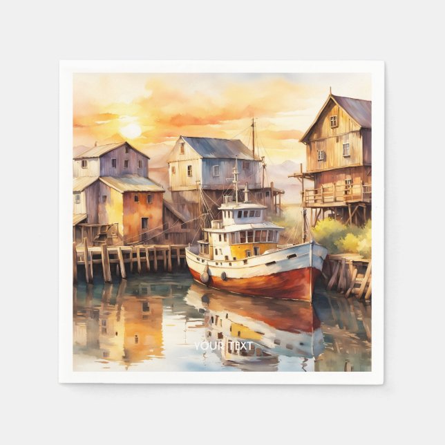 Servilleta De Papel Fantasy Cute Wooshing Trawler (Anverso)