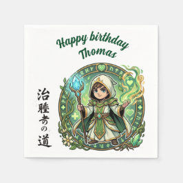 Servilleta De Papel Fantasy RPG Healer Anime Chibi Gamer Birthday 
