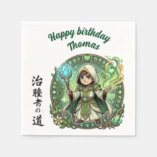Servilleta De Papel Fantasy RPG Healer Anime Chibi Gamer Birthday 