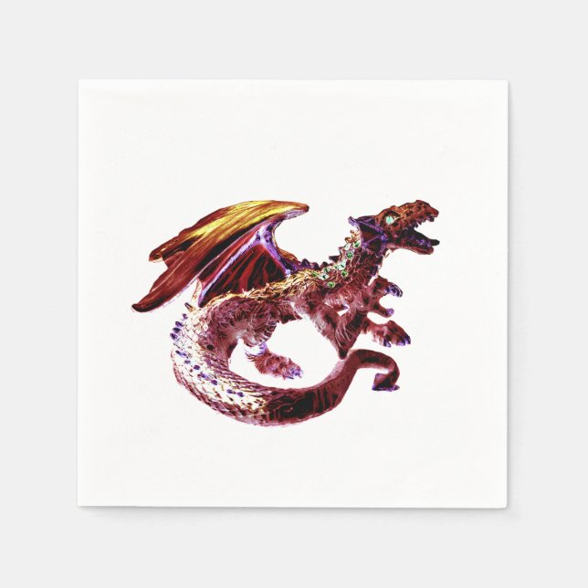 Servilleta De Papel Fantasy Ruby Red Dragon x 50 (Anverso)