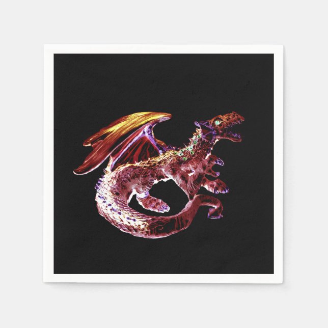 Servilleta De Papel Fantasy Ruby Red Dragon x 50 (Anverso)