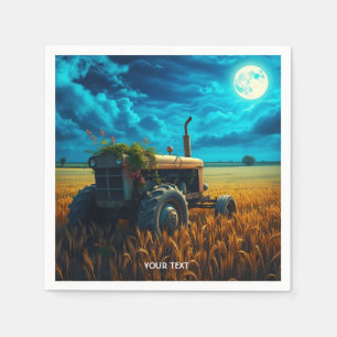 Servilleta De Papel Fantasy Tractor Cute Moon Field