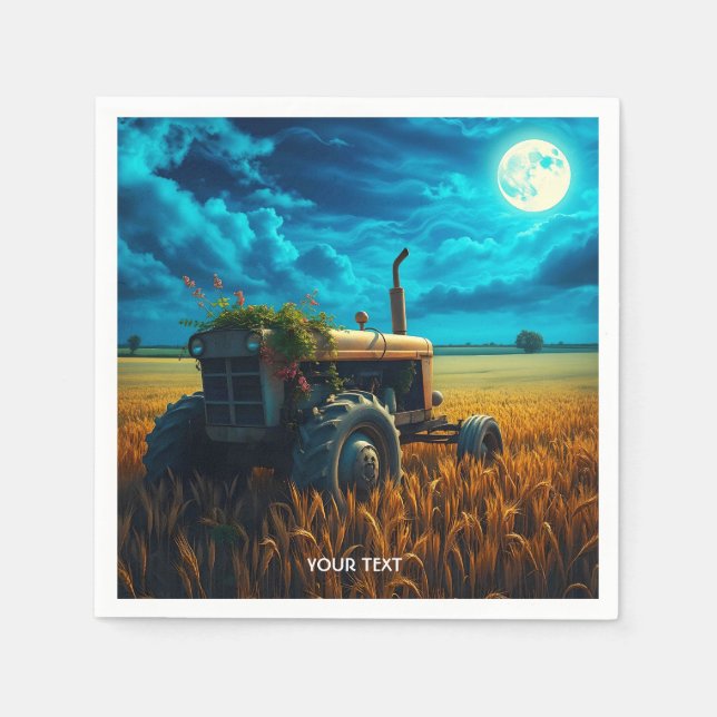 Servilleta De Papel Fantasy Tractor Cute Moon Field (Anverso)
