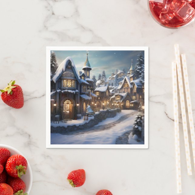 Servilleta De Papel Fantasy Winter Village (In situ)