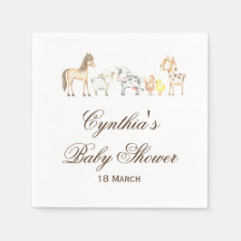 Servilleta De Papel Farm Animals Baby Shower Fiesta Napkins
