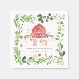 Servilleta De Papel Farm Animals Baby Shower Party Paper Napkins