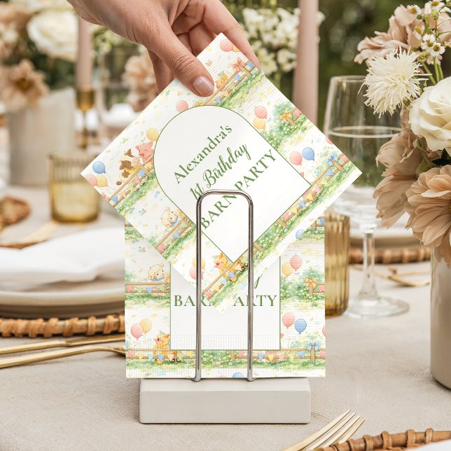 Servilleta De Papel Farm Animals Barnyard 1st Birthday (Subido por el creador)