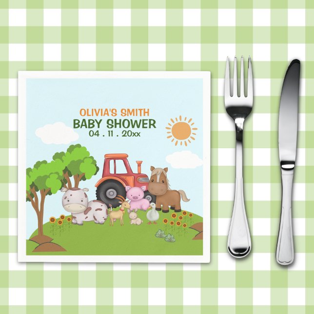 Servilleta De Papel Farm Barnyard Baby Shower (Subido por el creador)