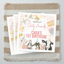Servilleta De Papel Farm Party Animals Birthday Party Square
