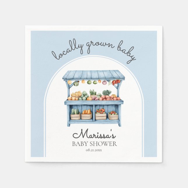 Servilleta De Papel Farmers Market Boy Baby Shower (Anverso)