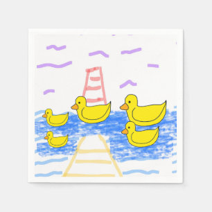 Servilleta De Papel Faro amarillo de la familia del pato