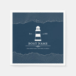 Servilleta De Papel Faro azul Nautical Personalized Napkin
