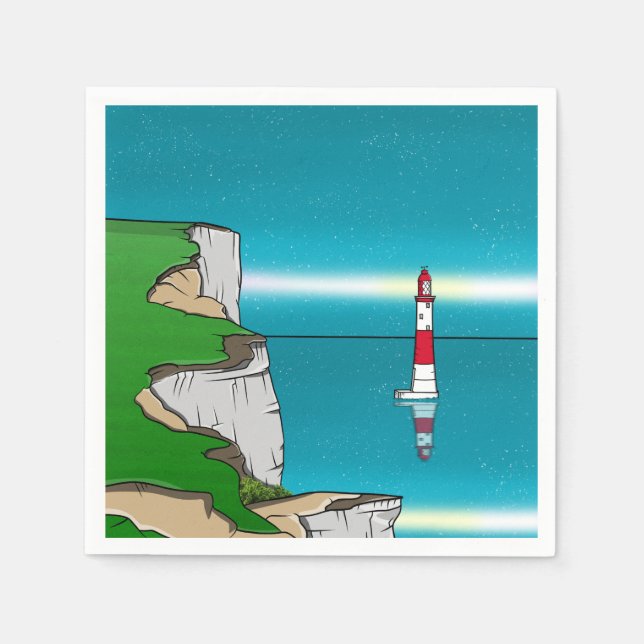 Servilleta De Papel Faro Beach Head y Cliff Top (Anverso)