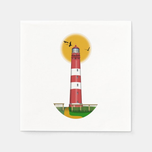 Servilleta De Papel Faro de Amrum Alemania (Anverso)