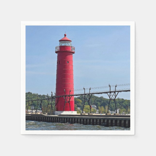 Servilleta De Papel Faro de Grand Haven Michigan (Anverso)