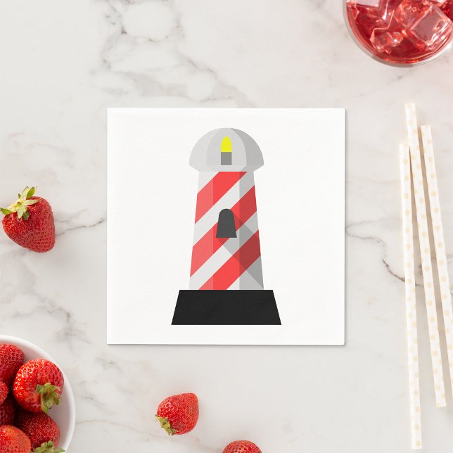 Servilleta De Papel Faro de rayas rojas y blancas (Subido por el creador)
