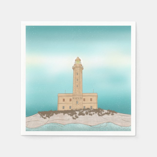 Servilleta De Papel Faro de Vieste Italia (Anverso)