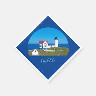 Servilleta De Papel Faro principal del horizonte azul nublado