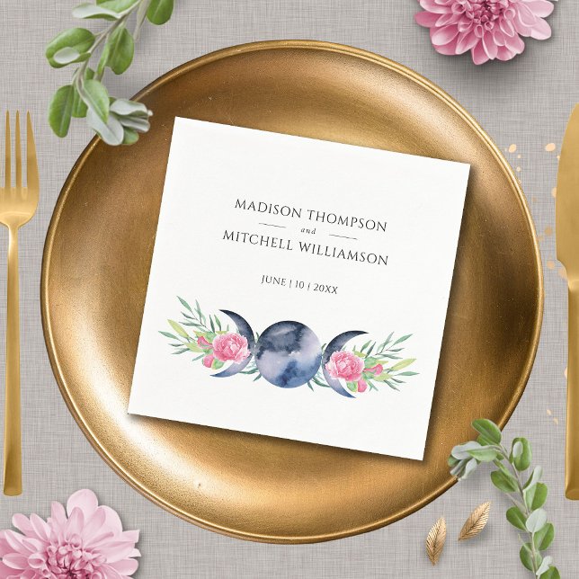 Servilleta De Papel Fase lunar Roses rosas rosas Boda metafísico flora (Subido por el creador)